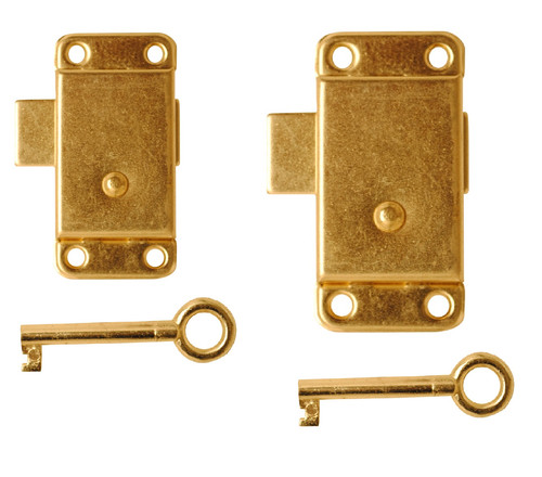 Brass wardrobe lock key 50mm - lock,