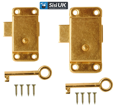 Brass wardrobe lock - brass,